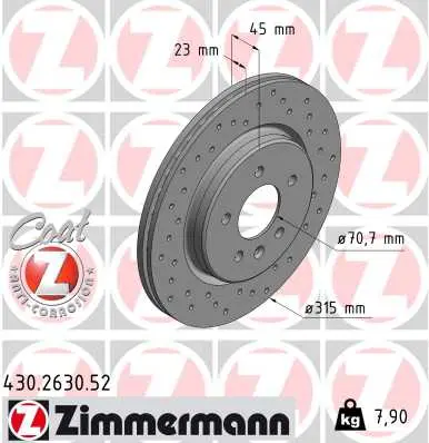 Brzdový kotouč ZIMMERMANN 430.2630.52
