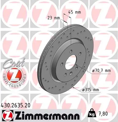 ZIMMERMANN Brzdový kotouč 430263520