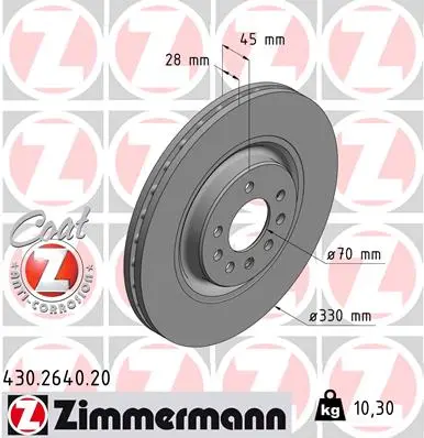 Brzdový kotouč ZIMMERMANN 430.2640.20