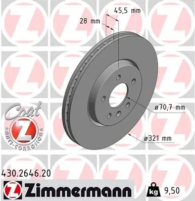 Brzdový kotouč ZIMMERMANN 430.2646.20