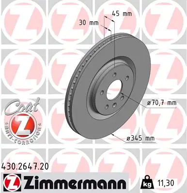 Brzdový kotouč ZIMMERMANN 430.2647.20