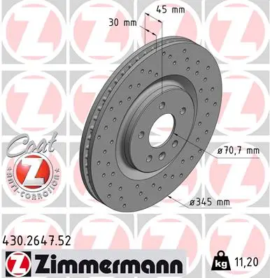 Brzdový kotouč ZIMMERMANN 430.2647.52