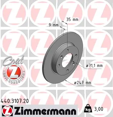 Brzdový kotouč ZIMMERMANN 440.3107.20