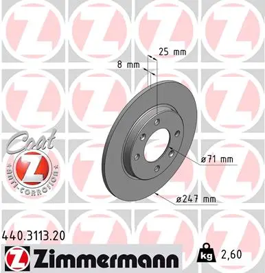 Brzdový kotouč ZIMMERMANN 440.3113.20