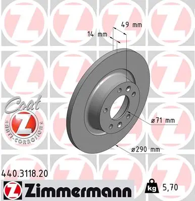 Brzdový kotouč ZIMMERMANN 440.3118.20