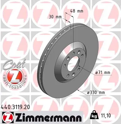 ZIMMERMANN Brzdový kotouč 440311920