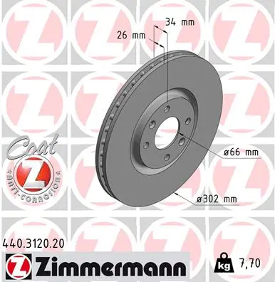 Brzdový kotouč ZIMMERMANN 440.3120.20