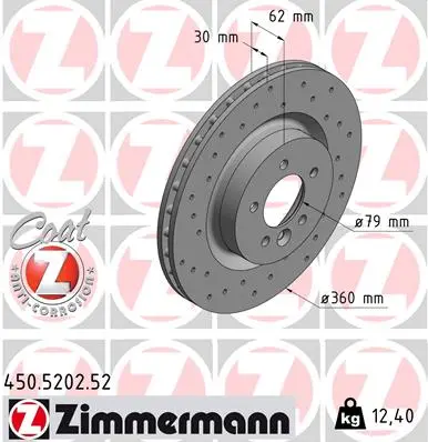 ZIMMERMANN Brzdový kotouč 450520252