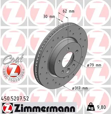 ZIMMERMANN Brzdový kotouč 450520752