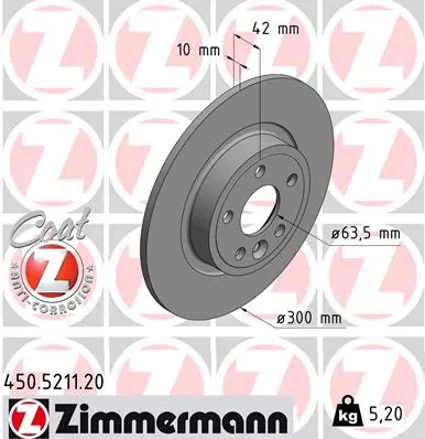 Brzdový kotouč ZIMMERMANN 450.5211.20