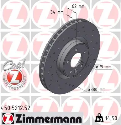 ZIMMERMANN Brzdový kotouč 450521252