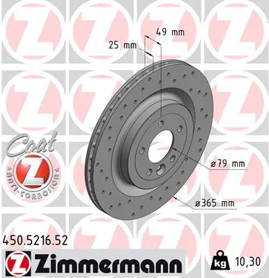 ZIMMERMANN Brzdový kotouč 450521652