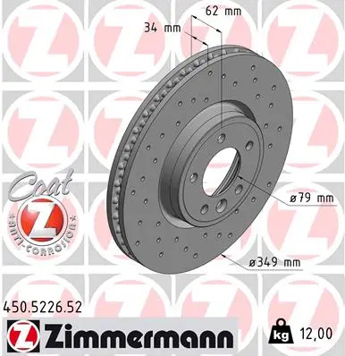 ZIMMERMANN Brzdový kotouč 450.5226.52