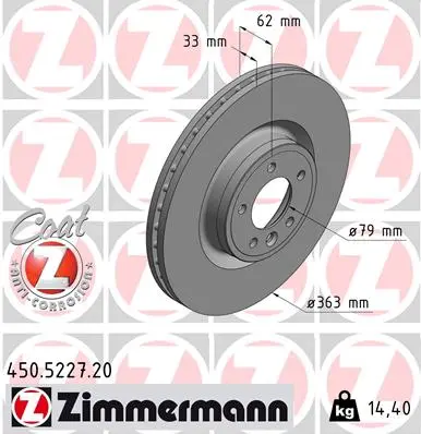 Brzdový kotouč ZIMMERMANN 450.5227.20