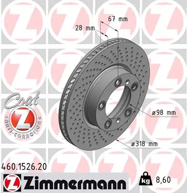 ZIMMERMANN Brzdový kotouč 460152620