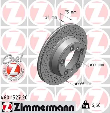 Brzdový kotouč ZIMMERMANN 460.1527.20