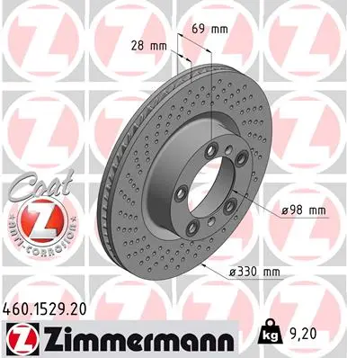 Brzdový kotouč ZIMMERMANN 460.1529.20