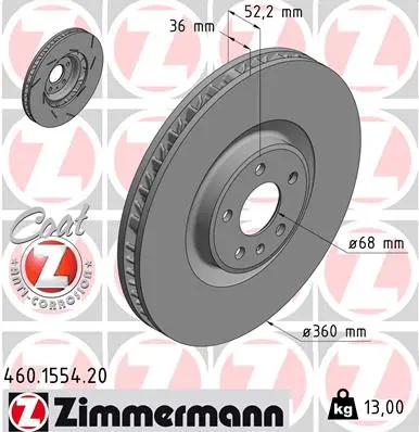 Brzdový kotouč ZIMMERMANN 460.1554.20