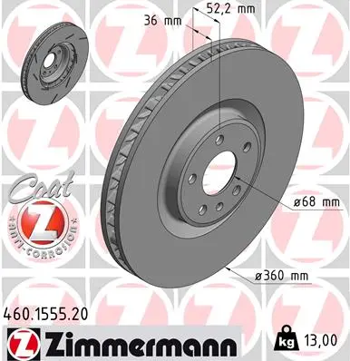 Brzdový kotouč ZIMMERMANN 460.1555.20