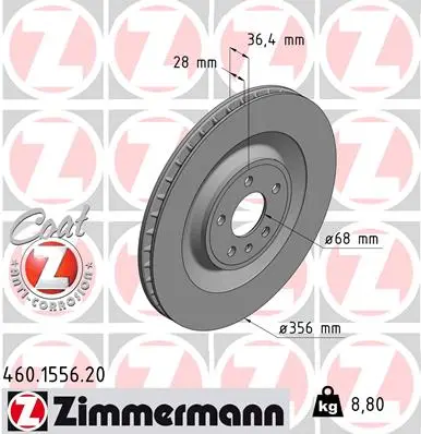 Brzdový kotouč ZIMMERMANN 460.1556.20