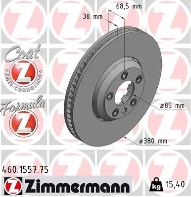 ZIMMERMANN Brzdový kotouč 460155775