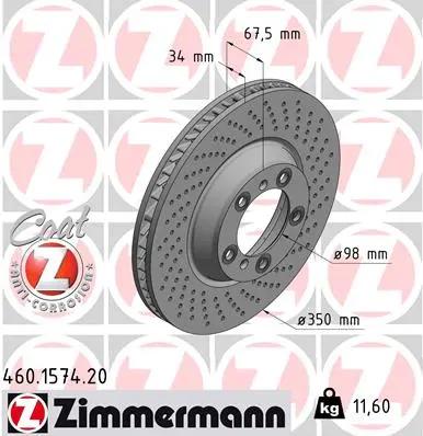 ZIMMERMANN Brzdový kotouč 460157420