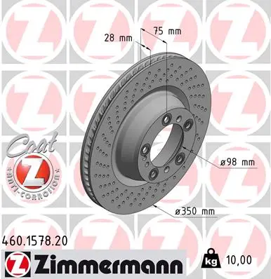 ZIMMERMANN Brzdový kotouč 460157820