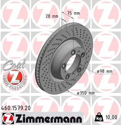Brzdový kotouč ZIMMERMANN 460.1579.20