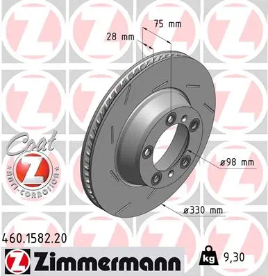 Brzdový kotouč ZIMMERMANN 460.1582.20