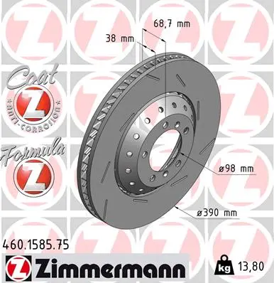 ZIMMERMANN Brzdový kotouč 460158575