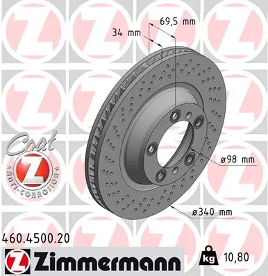 Brzdový kotouč ZIMMERMANN 460.4501.20