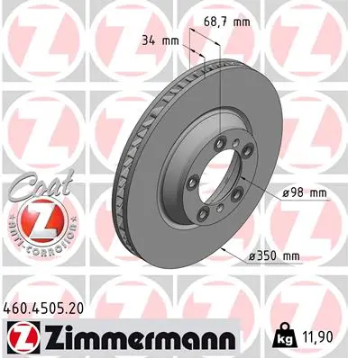 Brzdový kotouč ZIMMERMANN 460.4505.20