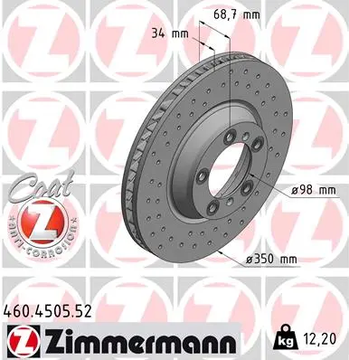 ZIMMERMANN Brzdový kotouč 460.4505.52