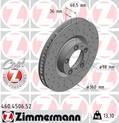 Brzdový kotouč ZIMMERMANN 460.4506.52