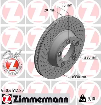 ZIMMERMANN Brzdový kotouč 460.4512.20