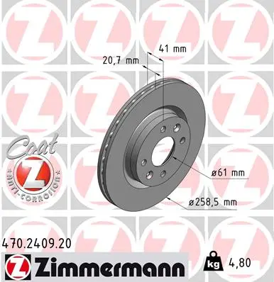 Brzdový kotouč ZIMMERMANN 470.2409.20
