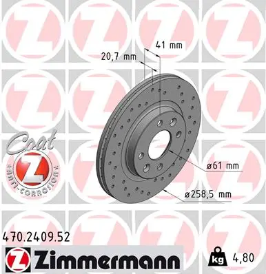 Brzdový kotouč ZIMMERMANN 470.2409.52