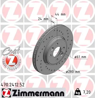 Brzdový kotouč ZIMMERMANN 470.2412.52