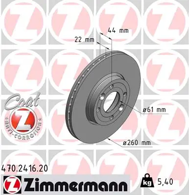 Brzdový kotouč ZIMMERMANN 470.2416.20