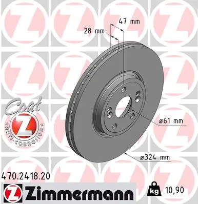 ZIMMERMANN Brzdový kotouč 470241820