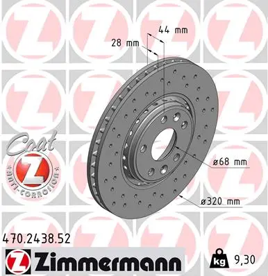 ZIMMERMANN Brzdový kotouč 470243852