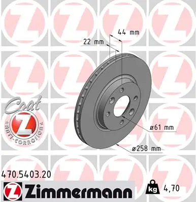 ZIMMERMANN Brzdový kotouč 470540320
