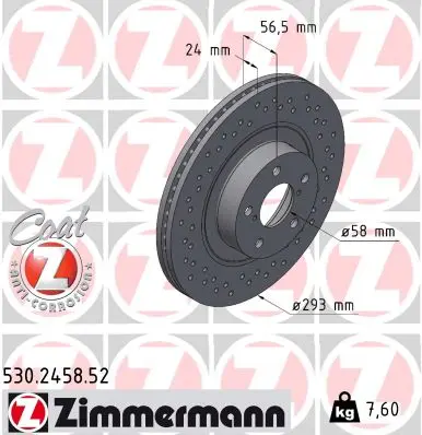 Brzdový kotouč ZIMMERMANN 530.2458.52