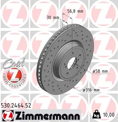 Brzdový kotouč ZIMMERMANN 530.2464.52