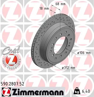 Brzdový kotouč ZIMMERMANN 590.2807.52