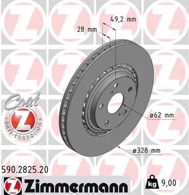 Brzdový kotouč ZIMMERMANN 590.2825.20