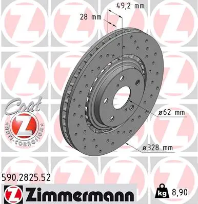 Brzdový kotouč ZIMMERMANN 590.2825.52
