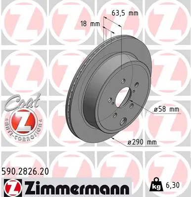 ZIMMERMANN Brzdový kotouč 590282620