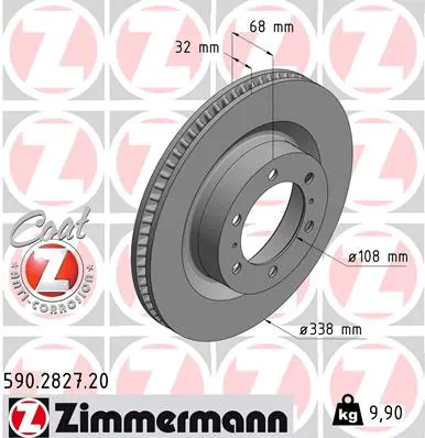 Brzdový kotouč ZIMMERMANN 590.2827.20