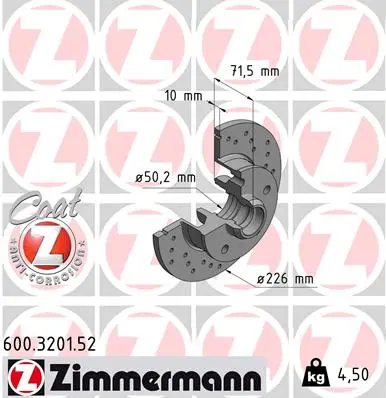 ZIMMERMANN Brzdový kotouč 600320152